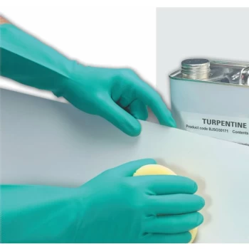 Image of 925 Nitritech-2 Green Nitrile Gloves - Size 8 - Polyco