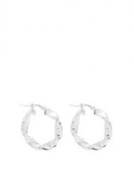 image of Simply Silver Sterling Silver Polished Twist Hoop Earrings