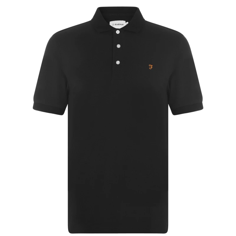 Image of Farah Short Sleeve Polo Shirt - Black S