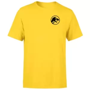 Image of Jurassic Park Silhouette logo Embroidered Unisex T-Shirt - Yellow - M
