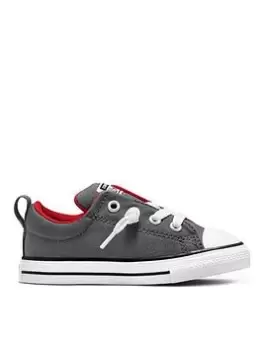 image of Converse Chuck Taylor All Star Street Easy On Toddler Ox Trainers, Grey/Red, Size 5