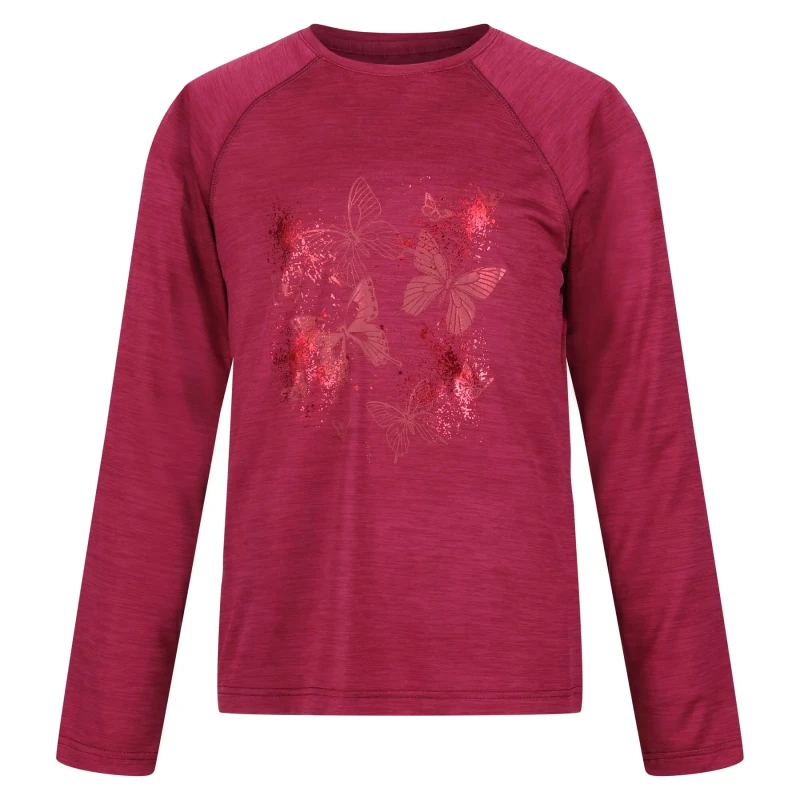 Image of Long sleeve T-Shirt Regatta Burnlee Graphic Rouge Unisex 3/4 ans