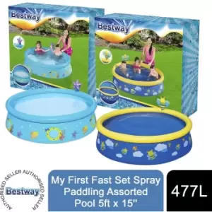 image of MyFirst Fast Set Assorted Paddling Spray Pool with Repair Patch,152x38cm - Bestway