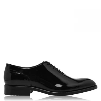 image of Reiss Bay Lace Up Patent Leather Shoes - Black Patent