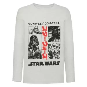 image of Star Wars Girls It Is Your Destiny Japanese Long-Sleeved T-Shirt (9-10 Years) (Grey)