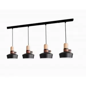 image of Larissa Lighting - Larissa Radnevo Ceiling Pendant Bar Light 4x E27 Max 40W Black