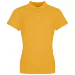Image of Awdis Womens/Ladies Pique Cotton Polo Shirt (M) (Mustard Yellow)