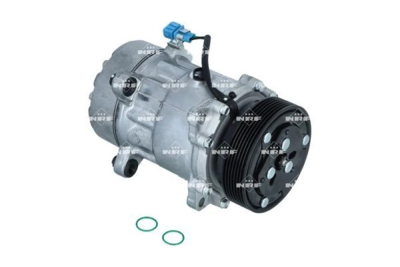 Image of NRF 32228 AC Compressor EASY FIT PAG 46, with PAG compressor oil, with gaskets/seals Compressor,air conditioning (447)