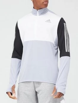 Image of Adidas Own The Run Half Zip Top - Silver