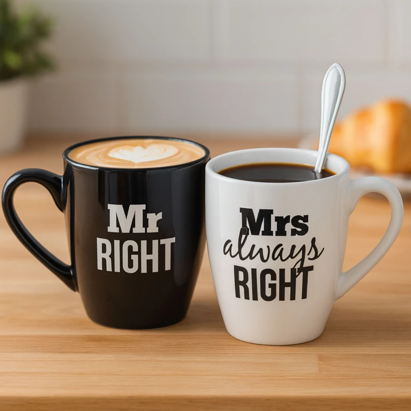 Image of Menkind Mr and Mrs Always Right Mug Set Multi unisex