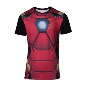 Image of Iron Man Suit Sublimation Mens Large T-Shirt - Red