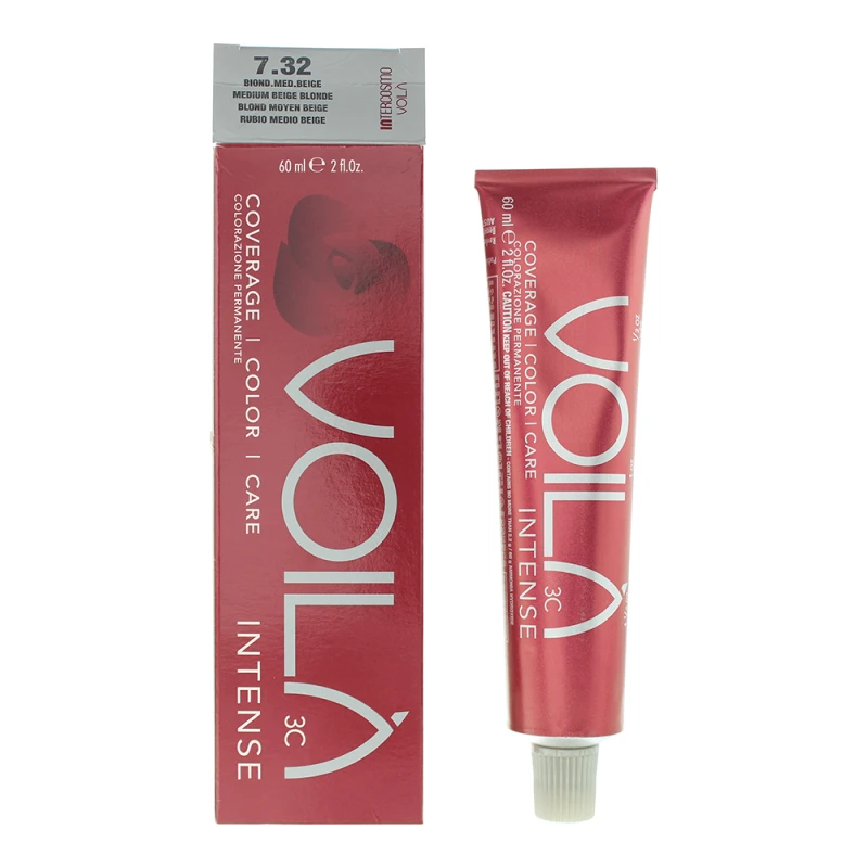 Image of Intercosmo Voila 3c Intense 7.32 Medium Beige Blonde Hair Colour 60ml