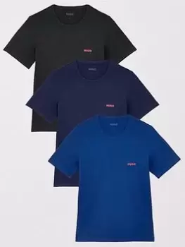 Image of HUGO Bodywear 3 Pack T-Shirt - Dark Blue, Dark Blue Size M Men
