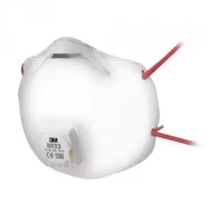 image of 3M FFP3 Unvalved Disposable Cup Respirator 8833 Pack of 10 70071276391