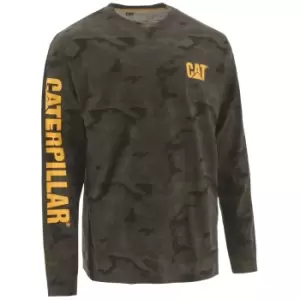 image of Caterpillar Mens Trademark Banner Camo Long-Sleeved T-Shirt (4XL) (Brown Camo)