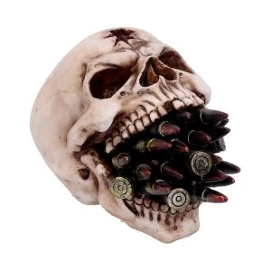 image of Bite the Bullet Resin Skull Ornament