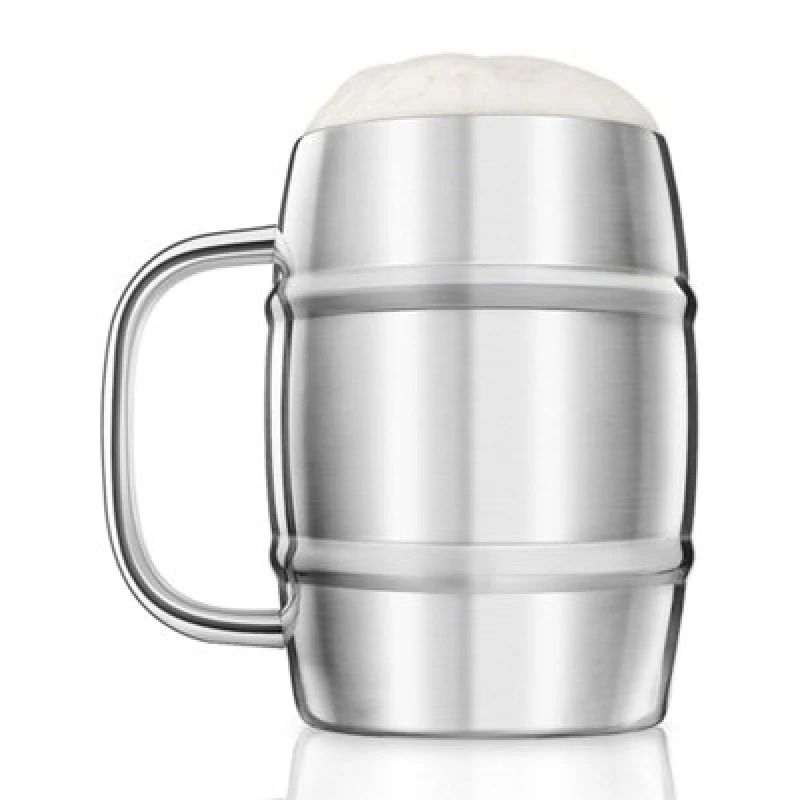 Image of Final Touch Stainless Steel Large Double-Wall Drinking Mug 1 Litre Silver unisex