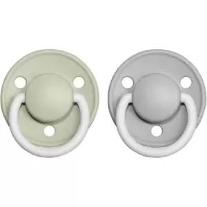 Image of BIBS De Lux Natural Rubber Night Size 2: 6+ months dummy Sage / Cloud 2 pc