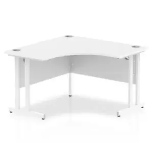 image of Impulse 1200mm Corner Desk White Top White Cantilever Leg