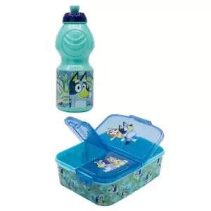 image of Bluey Twin Set Multi Compartment Sandwich Box and Sport Bottle