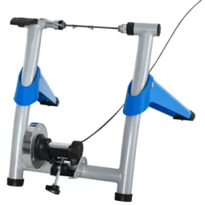 Image of HOMCOM Steel 8-Level Indoor Stationary Bike Trainer Frame Bike Rack Exercises Blue