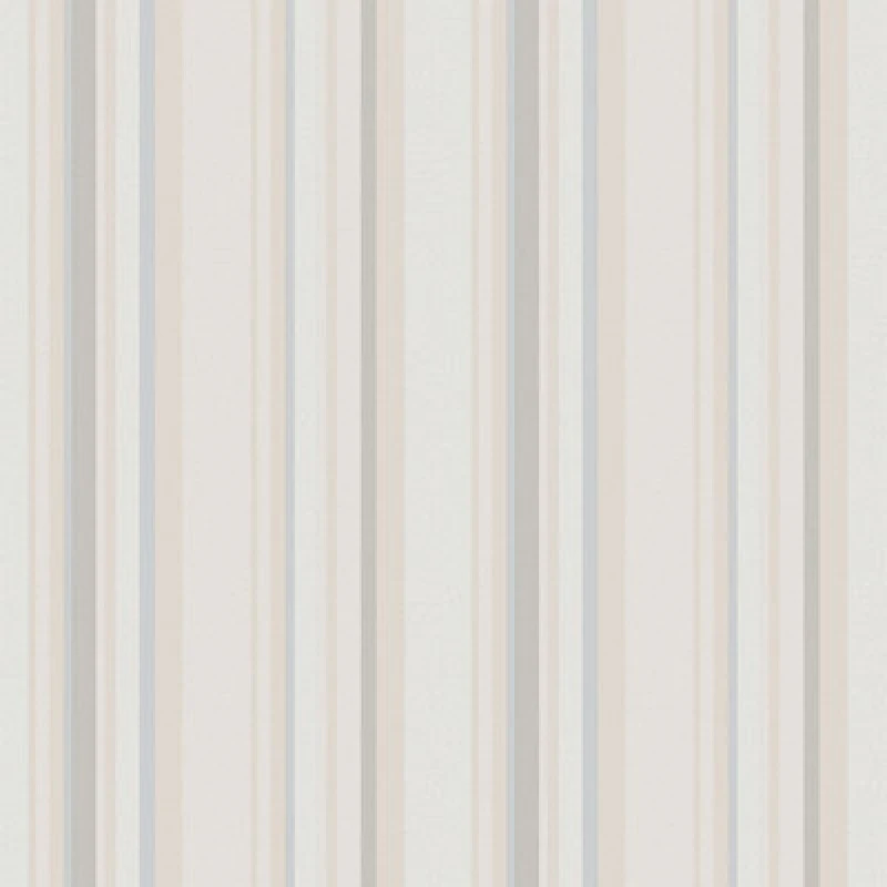 Image of Galerie Country Cottage Blue Grey Cream Multi Stripe Smooth Wallpaper