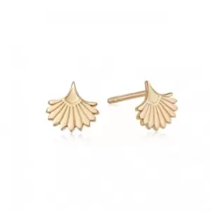 image of Palm Fan Stud 18ct Gold Plated Earrings WE05_GP