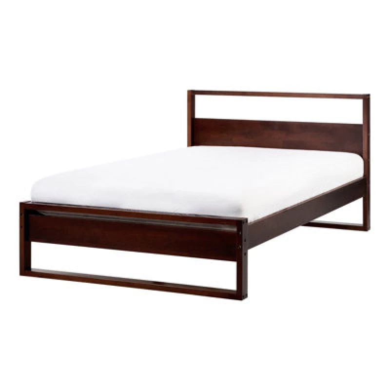 Image of Beliani Bed Pine Wood Giulia 120 X 200 Cm (Eu Small Double) Dark Brown