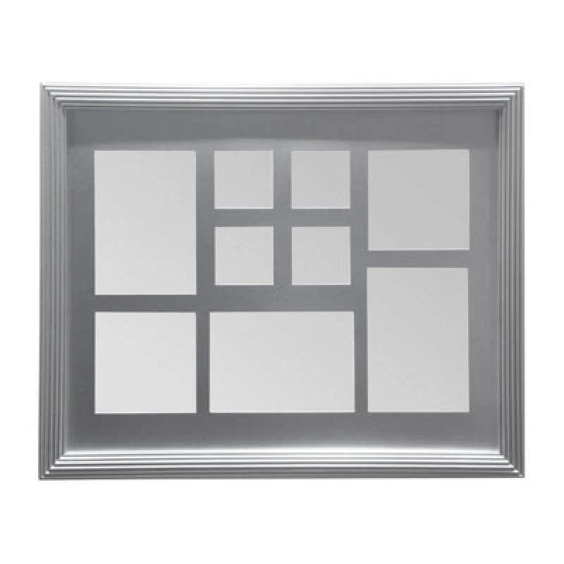 Image of Premier Housewares Silver 9 Photo Multi Photo Frame,Bedroom Display Piece,Polyresin Image Holder,Wall Frame With Hanging Hooks Silver