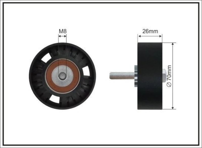 Image of CAFFARO Deflection / guide pulley, V-ribbed belt CAFFARO 285-01 SC