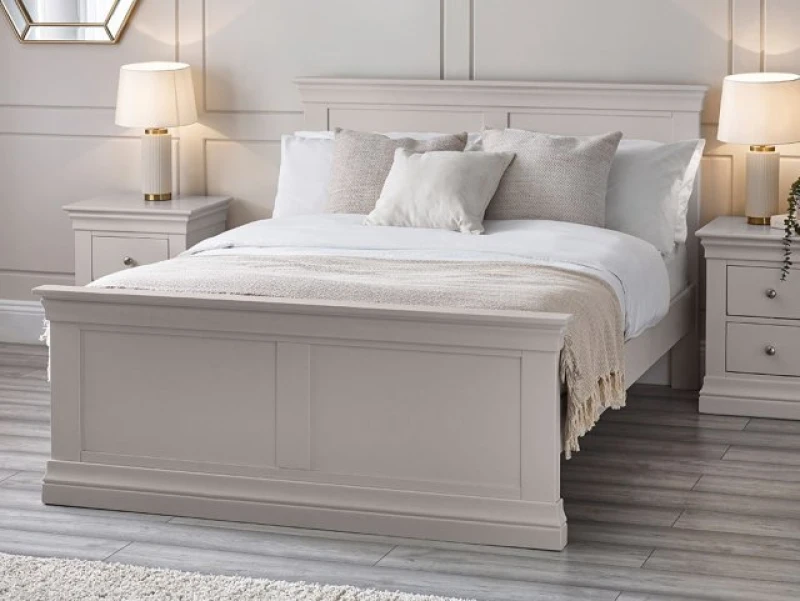 Image of Julian Bowen Clermont 5ft King Size Grey Wooden Bed Frame