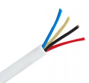 Image of CQR White 0.182mm 4 Core 2 Pair Round Professional Copper PVC Intruder Burglar Alarm Security Cable - 500 Meter