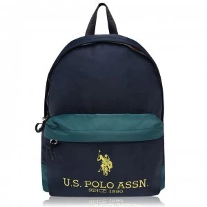 image of US Polo Assn Bump Nylon Backpack - Green/Navy 208