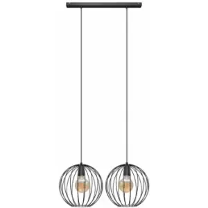 image of Helam Mercure Straight Bar Pendant Ceiling Light Black 70cm