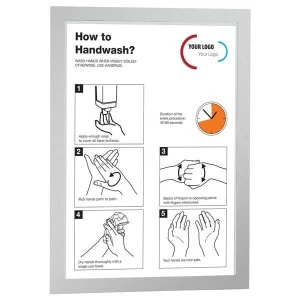 Image of Durable DURAFRAME A3 Self Adhesive Information Sign with Folding Magnetic Front Panel Silver Pack of 2