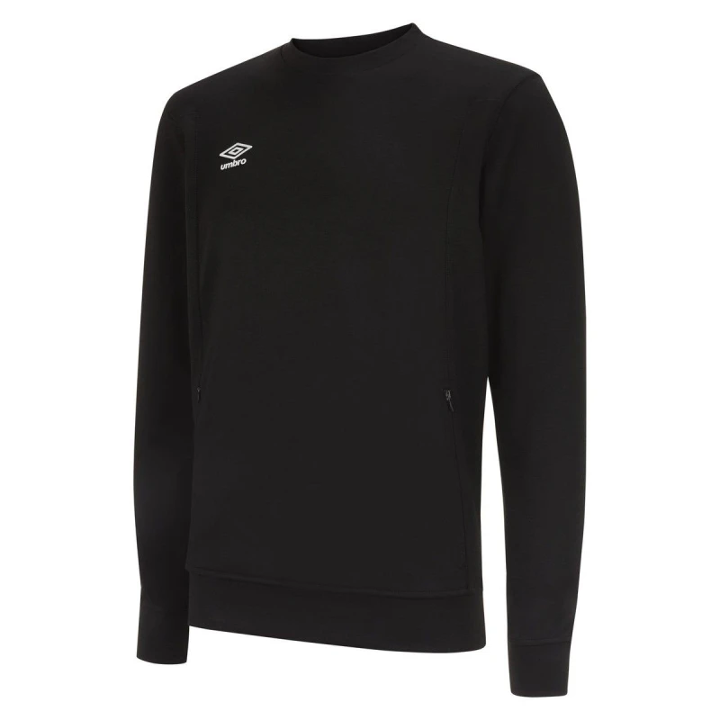 Image of Umbro Umbro Men Pro Stacked Logo Fleece Pullover in Black Size: 2X-large Black XXL Male 5063107672674
