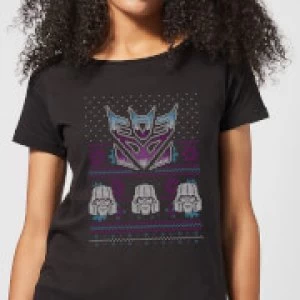Image of Decepticons Classic Ugly Knit Womens Christmas T-Shirt - Black