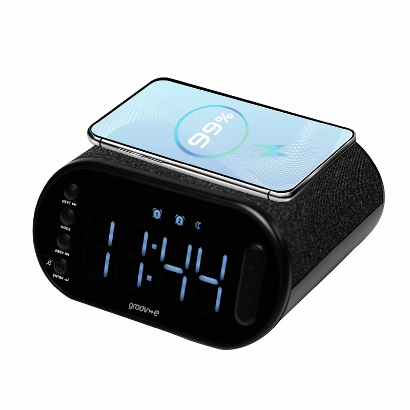 Image of Groov-e Groov-e Atlas II FM Alarm Clock Radio with Wireless Charging