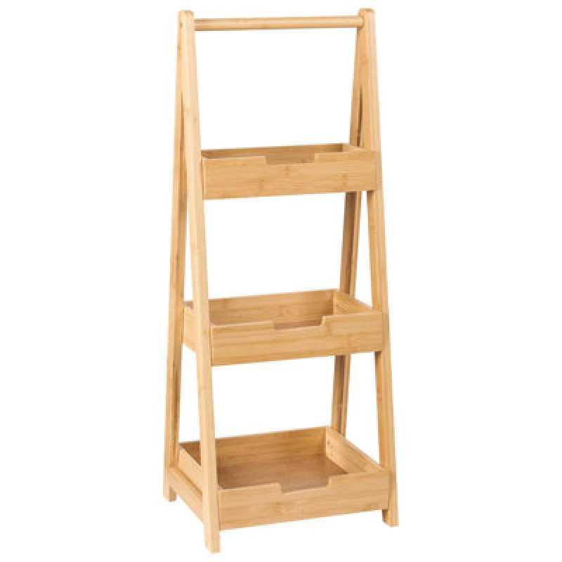 Image of Beliani Shelving Unit Alerce Bamboo Wood Light Brown