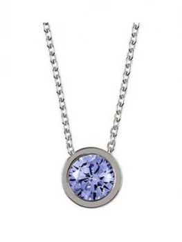 image of Radley Sterling Silver Chain With Sapphire Stone Set Pendant Ladies Necklace