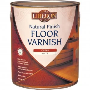 image of Liberon Natural Finish Floor Varnish 2.5l Clear Matt