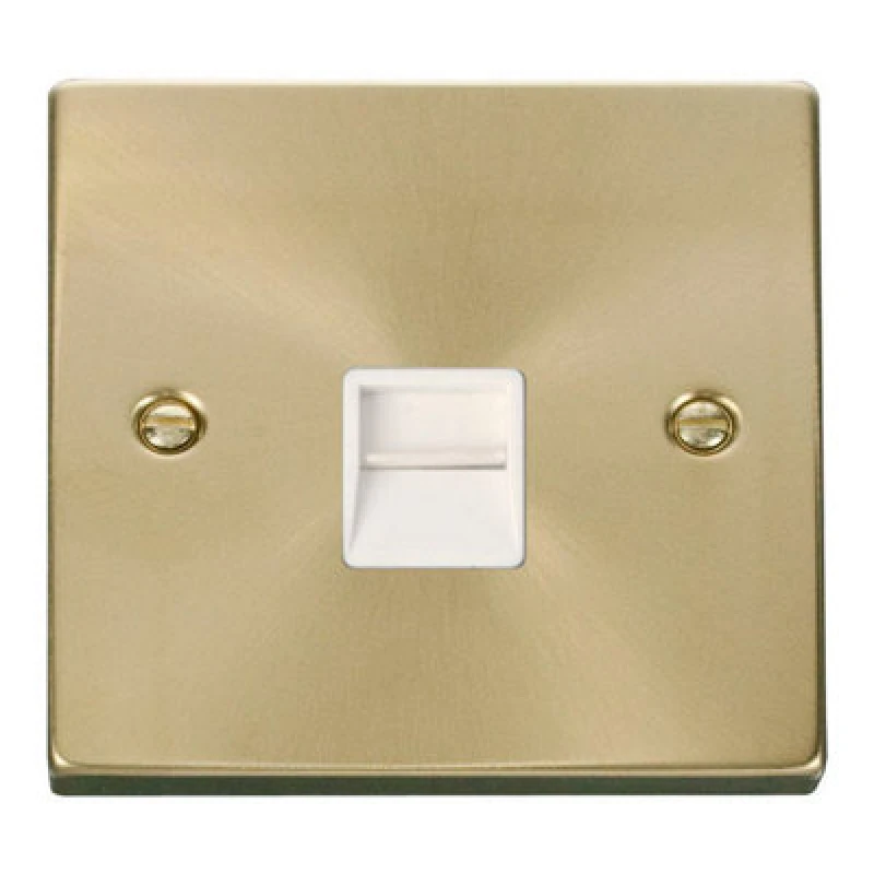 Image of SE Home Satin / Brushed Brass Master Telephone Single Socket Gold unisex
