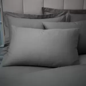 Image of Plain Dye 100% Egyptian Cotton 180 Thread Count Standard Pillow Case, Charcoal, Pair - Bianca
