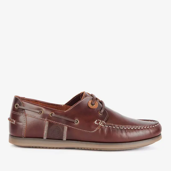 Image of Barbour Mens Wake Leather Boat Shoes - UK 11 Brown Shoes male MFO0684BR73 11