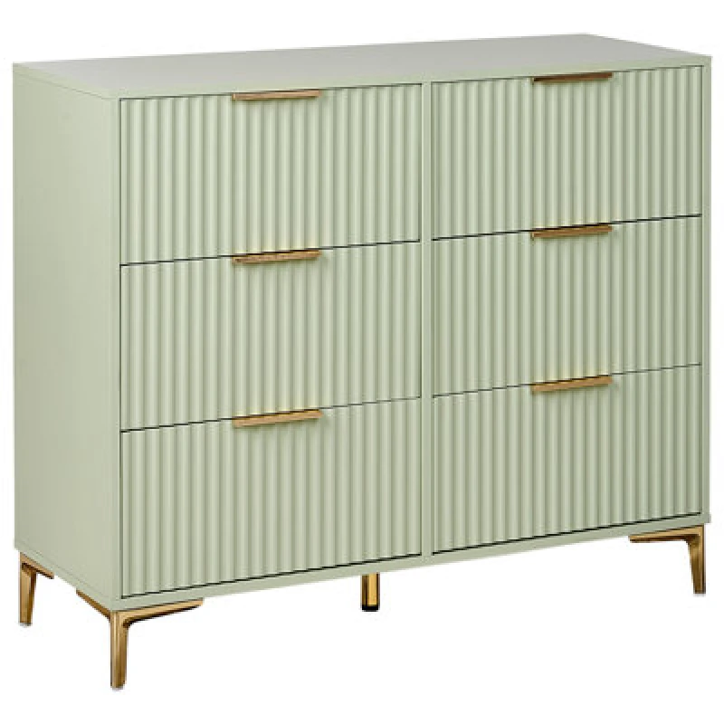 Image of Beliani 6 Drawer Chest Walcott Light Green