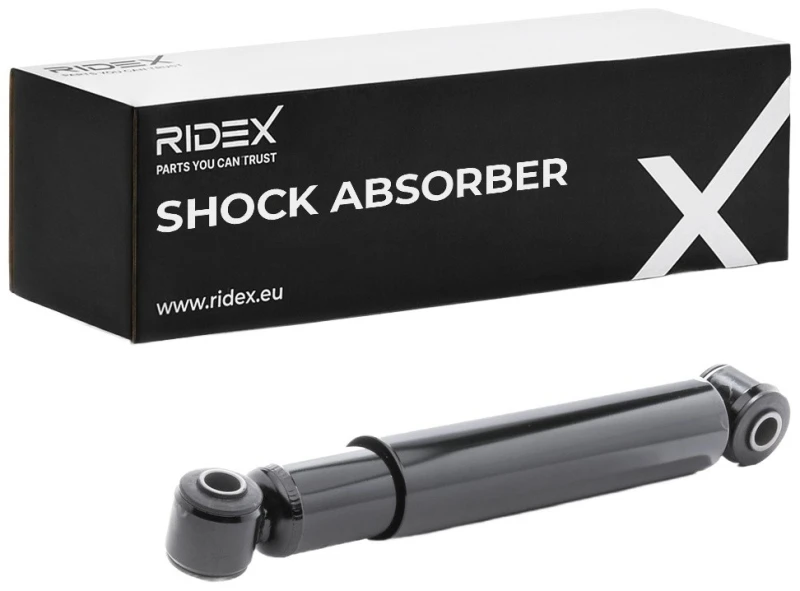 Image of RIDEX 854S1060 Shock absorber Rear Axle, Oil Pressure, Twin-Tube, Telescopic Shock Absorber, Bottom eye Shock Absorber (854)