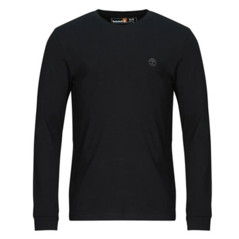 Image of Timberland Slim Fit Longsleeved Embroidered Logo T-Shirt Black XXL