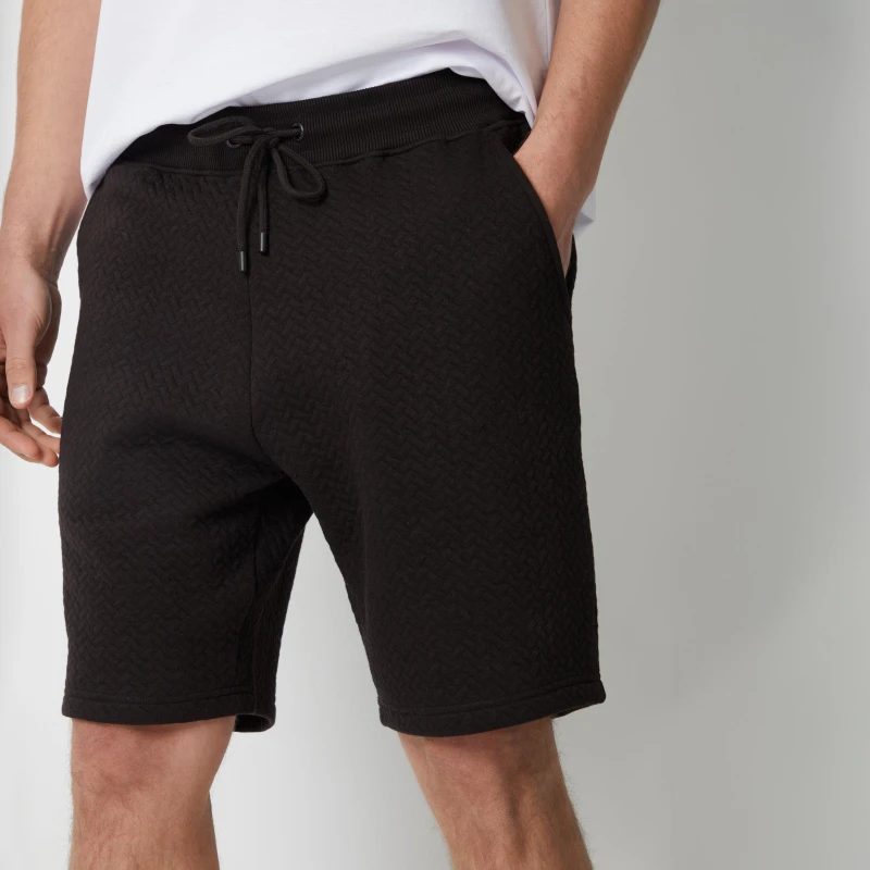 Image of Threadbare Cotton Blend Textured Sweat Shorts - Black S