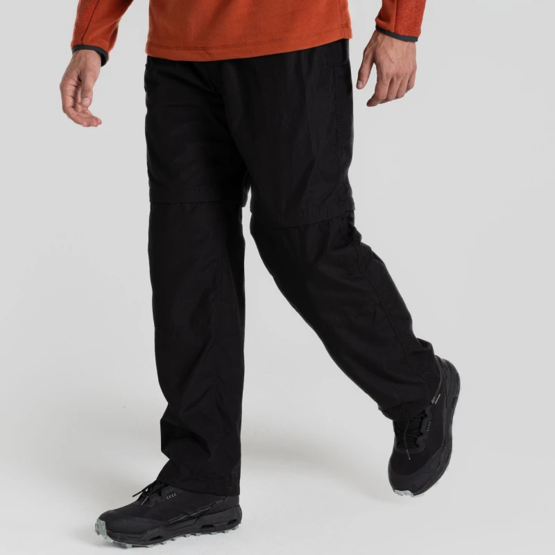 Image of Craghoppers Craghoppers Men Kiwi Convertible Trousers in Black Size: 30R Black 30R Male 5063260100779