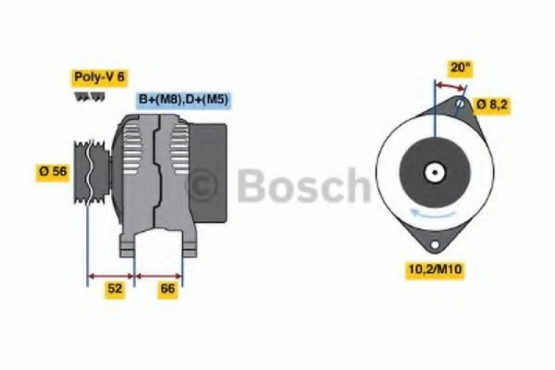 Image of Alternator Bosch 0 986 038 791